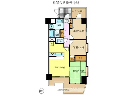 ライオンズステーションプラザ西所沢(3LDK/2階)の間取り写真