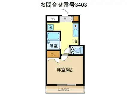 ADレジデンス小手指(1K/1階)の間取り写真