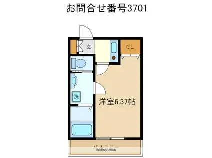 MOA1(1K/1階)の間取り写真