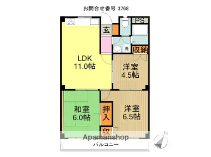 レガパレス椿峰(3LDK/4階)の間取り写真