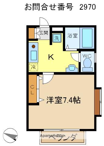 ウィンダム(1K/2階)の間取り写真