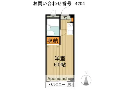 NOCEけやき台(ワンルーム/2階)の間取り写真