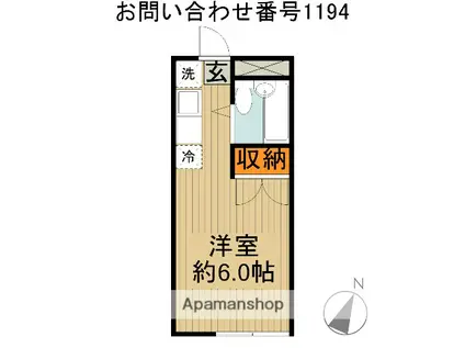 ウィザード小手指(ワンルーム/1階)の間取り写真