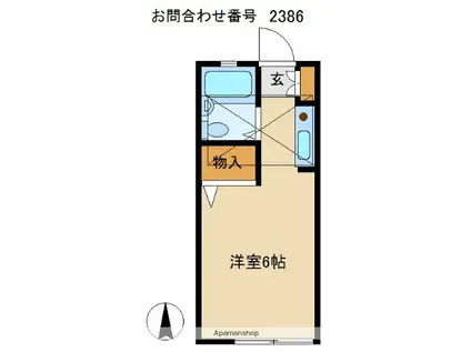 REDEAL新所沢(ワンルーム/1階)の間取り写真
