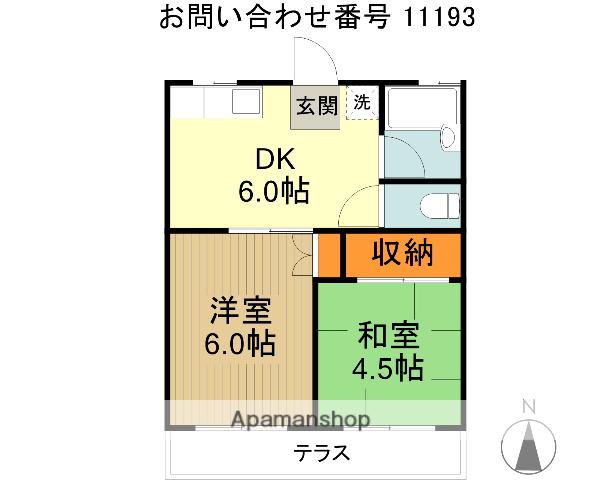コーポ名取1号(2DK/1階)の間取り写真