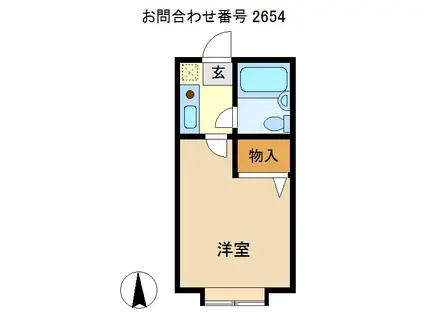 ラ・ポール狭山ヶ丘Ⅰ(1K/2階)の間取り写真