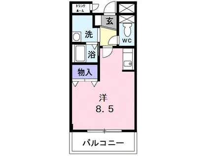 シィルクラール アイビー(ワンルーム/3階)の間取り写真