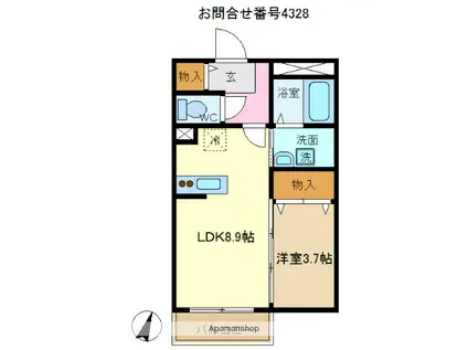 ティーエス・ラム・ラッケ(1LDK/1階)の間取り写真