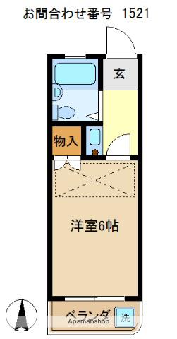 AADO所沢(1K/1階)の間取り写真