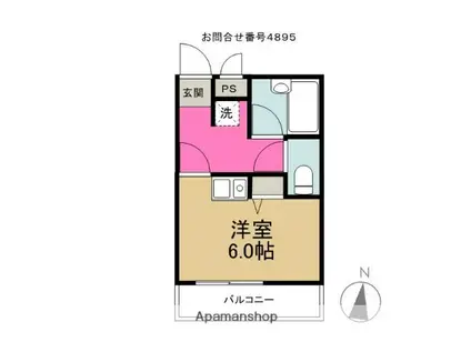 モンシャトー参番館(ワンルーム/4階)の間取り写真