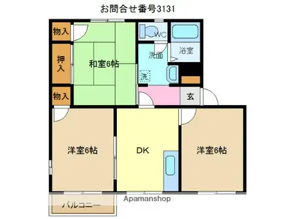 ドエル・アキバA(3DK/2階)の間取り写真