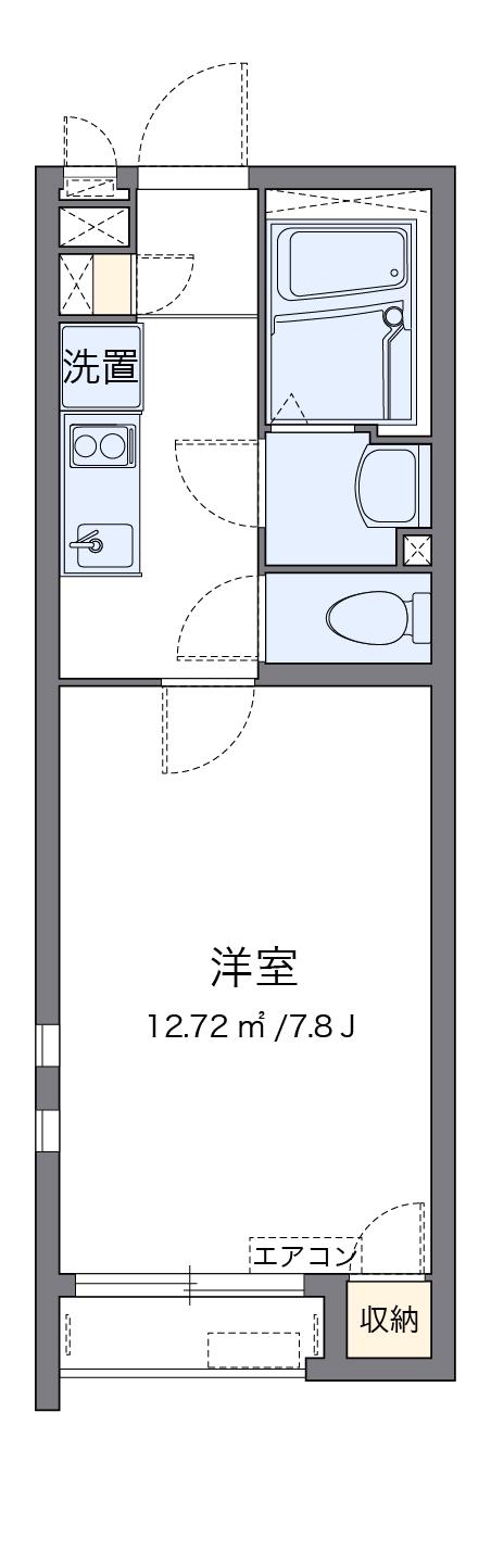 クレイノレインボー上竹Ⅲ(1K/1階)の間取り写真