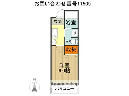 MOA12(1K/1階)の間取り写真