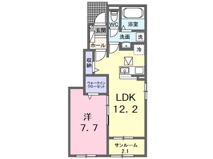 メゾン プリマヴェラ(1LDK/1階)の間取り写真