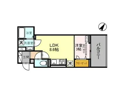 D-SERENO弥生(1LDK/2階)の間取り写真