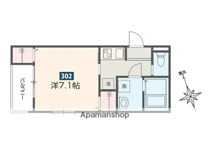 クオーレ小手指(1K/3階)の間取り写真