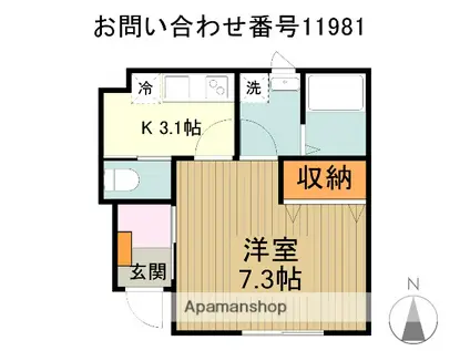 DOMANI(1K/1階)の間取り写真