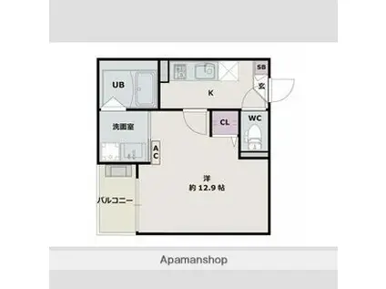 JACK SHIMOFUJISAWAⅢ(1K/1階)の間取り写真