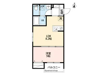 CUORE 新所沢(1LDK/3階)の間取り写真