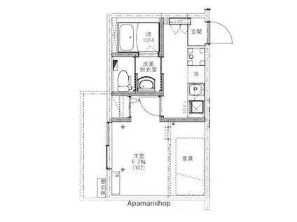 KEIAI RESIDENCE 西所沢Ⅱ(1K/1階)の間取り写真