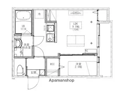 KEIAI RESIDENCE 西所沢Ⅱ(1LDK/1階)の間取り写真