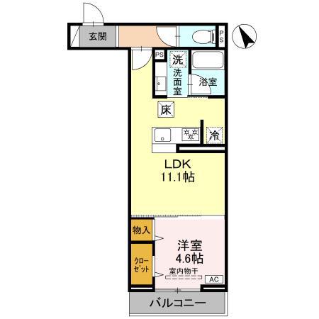D-SERENOくすのき台(1LDK/1階)の間取り写真