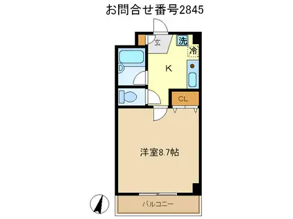 F-GRANDE(1K/4階)の間取り写真