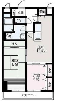ボンビラージュ(2LDK/2階)の間取り写真