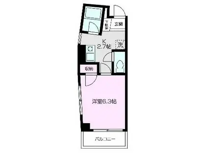 コーラル(1K/2階)の間取り写真
