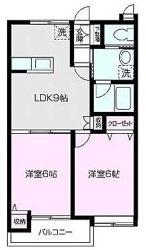 クノスペン A棟(2DK/1階)の間取り写真