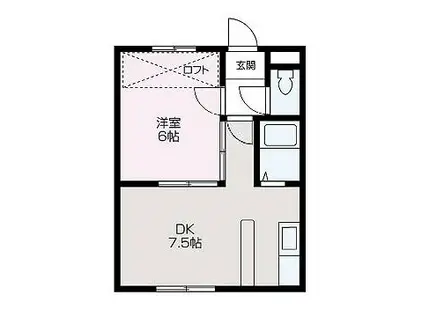 サンコーポ石下(1DK/1階)の間取り写真