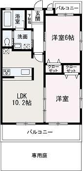 東武鉄道東上線 朝霞台駅 徒歩19分 2階建 築13年(2LDK/1階)の間取り写真