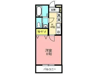 リビィエール(1K/1階)の間取り写真