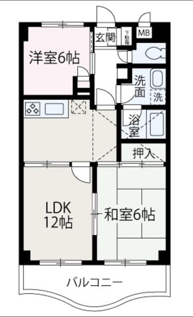 朝霞台ダイカンプラザ702(2LDK/7階)の間取り写真