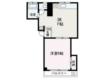 サンドール飯倉(1DK/1階)の間取り写真