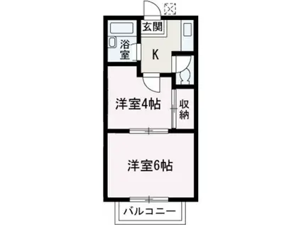 ジュネス朝霞台(2K/2階)の間取り写真