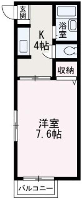 セントラルハイムⅢ(1K/1階)の間取り写真