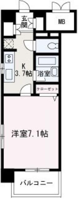 レクエルド(1K/3階)の間取り写真