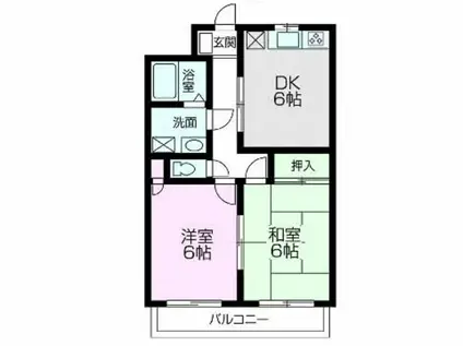 ハミエールキヨカメ(2DK/3階)の間取り写真