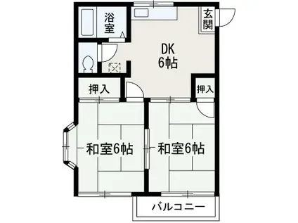 第一ハイムコンコルド(2DK/1階)の間取り写真