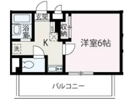 フラワーヒル3(1K/3階)の間取り写真