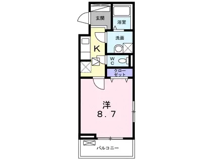 ブレイブ・ブロッサム(1K/1階)の間取り写真