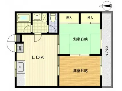 メゾンサイキ(2DK/2階)の間取り写真