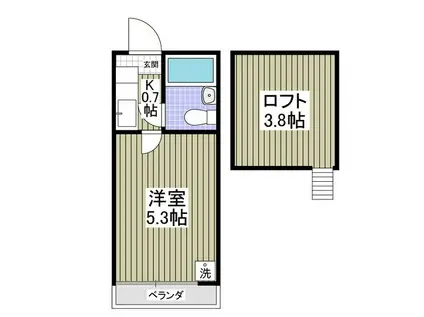 マーガレット(1K/2階)の間取り写真