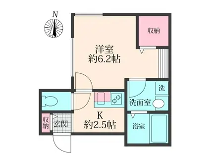 美らテラス(1K/2階)の間取り写真