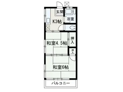 石山ハイツ(2K/2階)の間取り写真