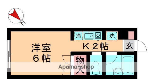 フェアリーランド都賀C(1K/1階)の間取り写真