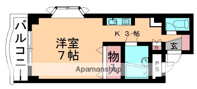 UHマンション(1K/3階)の間取り写真