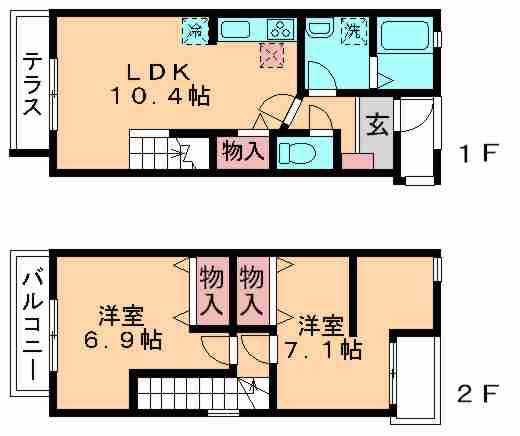 ヴェルジェ(2LDK)の間取り写真