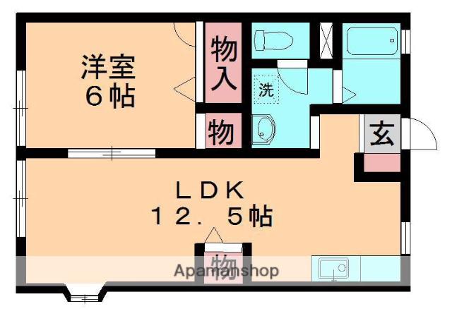 ツインハイツA(1LDK/1階)の間取り写真
